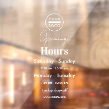 minimalist simple and professional business hours 