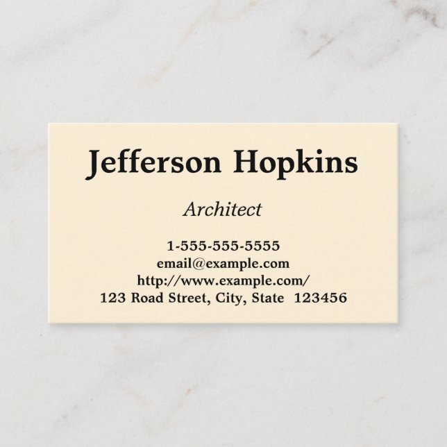 Minimalist & Simple Architect Business Card (Front)