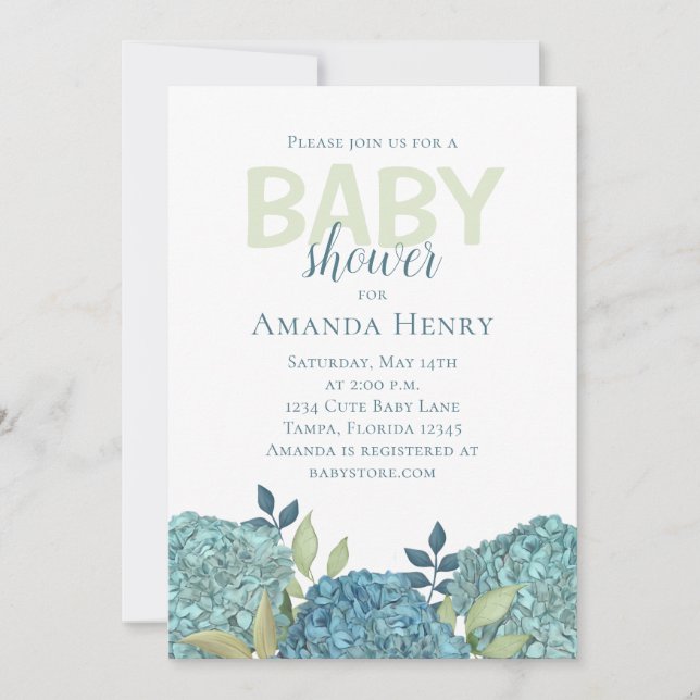 Minimalist Simple Baby Shower Invitation Template (Front)