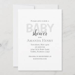 Minimalist Simple Baby Shower Invitation Template