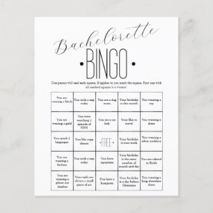 Minimalist Simple Bachelorette Bingo Game