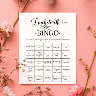 Minimalist Simple Bachelorette Bingo Game