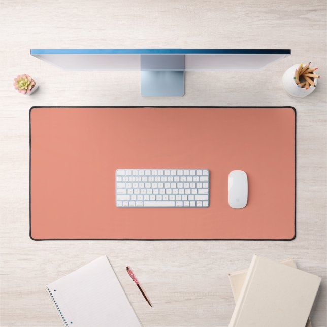 Minimalist Simple Basic Solid Colour Coral Desk Mat (Office 1)