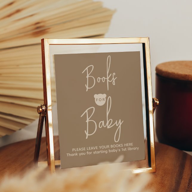 Minimalist simple Bear Baby Shower book for baby Poster (Creator Uploaded)