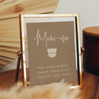 Minimalist simple Bear Baby Shower Mum-osa Bar 