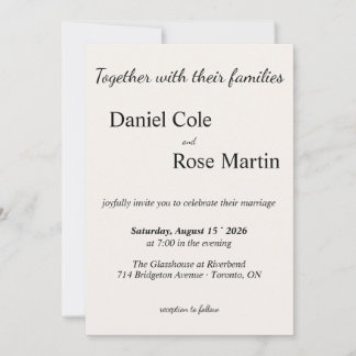 Minimalist Simple Beige Wedding Invitation