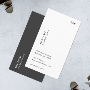 Minimalist Simple Black and White Modern Vertical Business Card