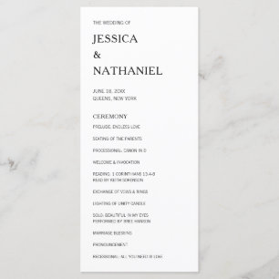 Minimalist Simple Black and White Modern Wedding Programme