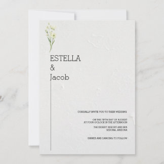 MINIMALIST SIMPLE BLACK AND WHITE WEDDING  INVITATION