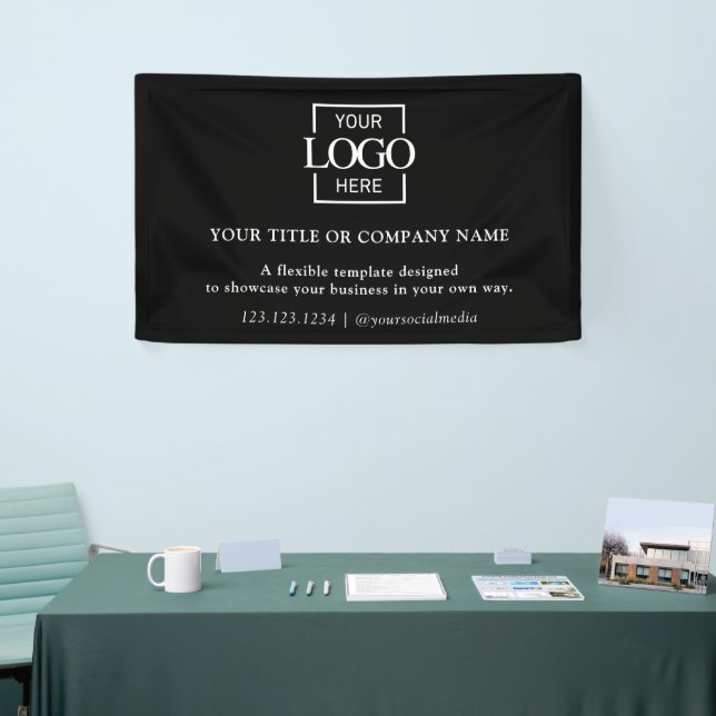 Minimalist Simple Black Business Logo Professional Banner (Tradeshow)
