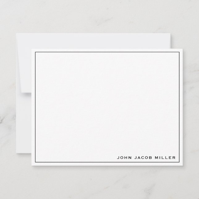 Minimalist Simple Black Note Card (Front)