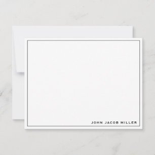 Minimalist Simple Black Note Card