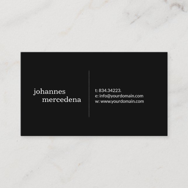 Minimalist Simple Black Professional Business Card (Front)