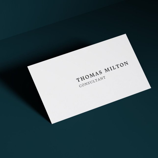 Minimalist Simple Black White Consultant Business Card (Creator Uploaded)