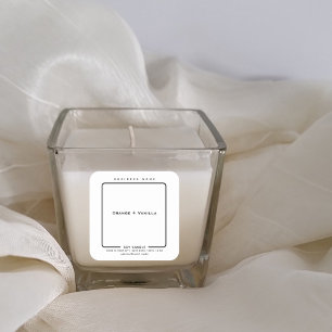 Minimalist simple black white modern candle  square sticker