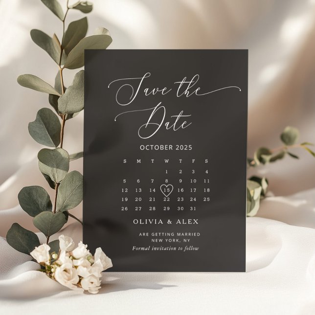 Minimalist simple black white Save the Date Acrylic Invitations (Creator Uploaded)