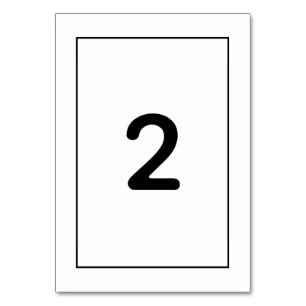 Minimalist Simple Black & White Wedding Table Number