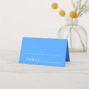 Minimalist simple blue baby shower place cards