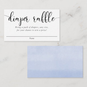 Minimalist simple blue white black diaper raffle enclosure card