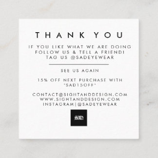 Minimalist Simple Bold Thank You Card