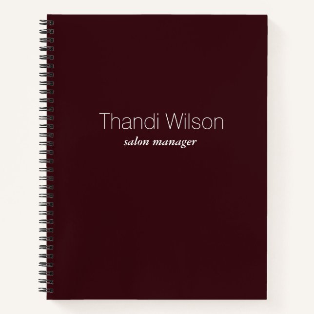 Minimalist simple burgundy business notebook (Front)