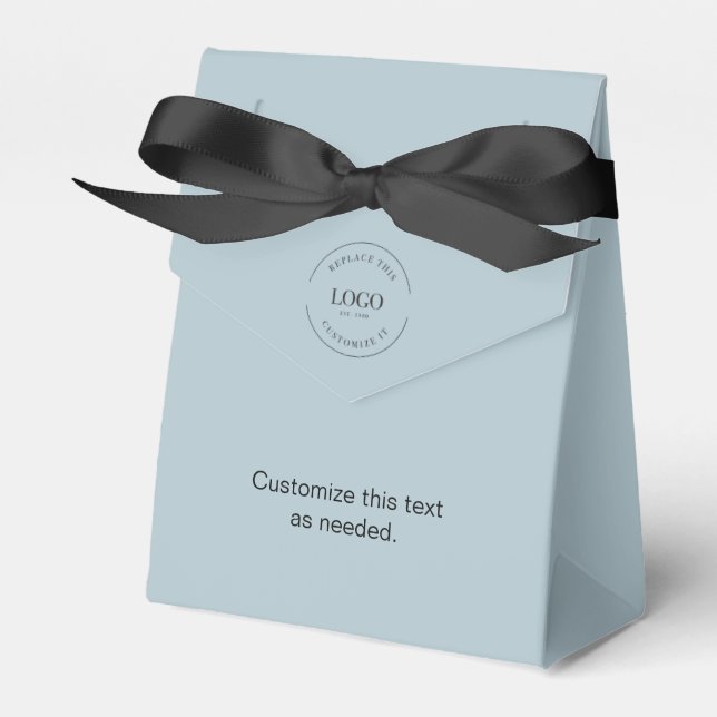 Minimalist Simple Business Event Logo Custom blue Favour Box (Front Side)