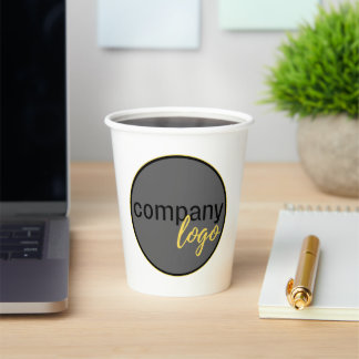MINIMALIST SIMPLE BUSINESS LOGO COMPANY BRANDING PAPER CUPS