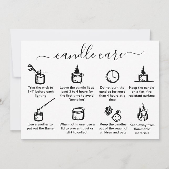 Minimalist Simple Candle Care Thank You Add Logo (Front)