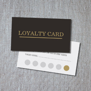 Minimalist Simple Chic Dark Grey Gold Loyalty Card