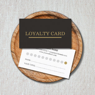 Minimalist Simple Chic Dark Grey Gold Loyalty Card