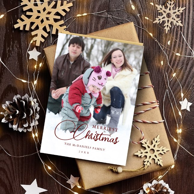 Minimalist Simple Christmas 2 Multi Photos Holiday Card (Minimalist Simple Christmas 2 Multi Photos Downloadable Holiday Card with Envelope.)