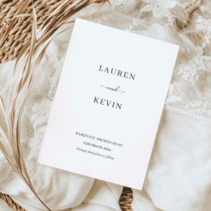 Minimalist simple classic save the date invitation
