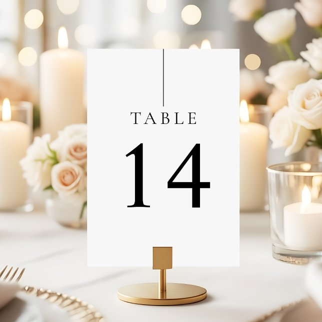 Minimalist Simple Clean Line Modern Wedding Table Number (Creator Uploaded)