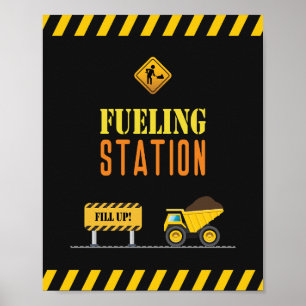 Minimalist Simple Construction Party Drinks Sign