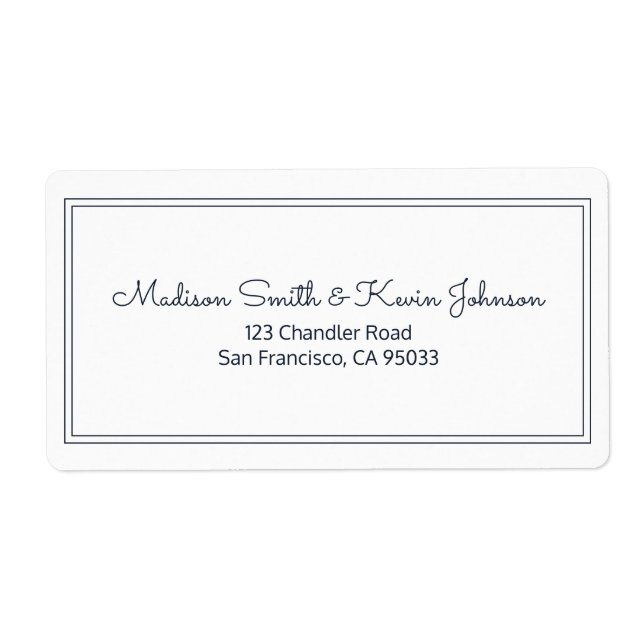 Minimalist Simple Cursive Script Return Address (Front)