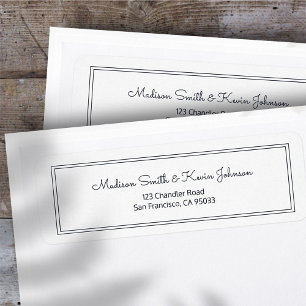 Minimalist Simple Cursive Script Return Address
