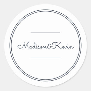 Minimalist Simple Cursive Script Wedding Classic Round Sticker