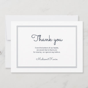 Minimalist Simple Cursive Script Wedding Thank You
