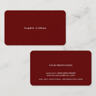 Minimalist Simple dark-red Calling Card