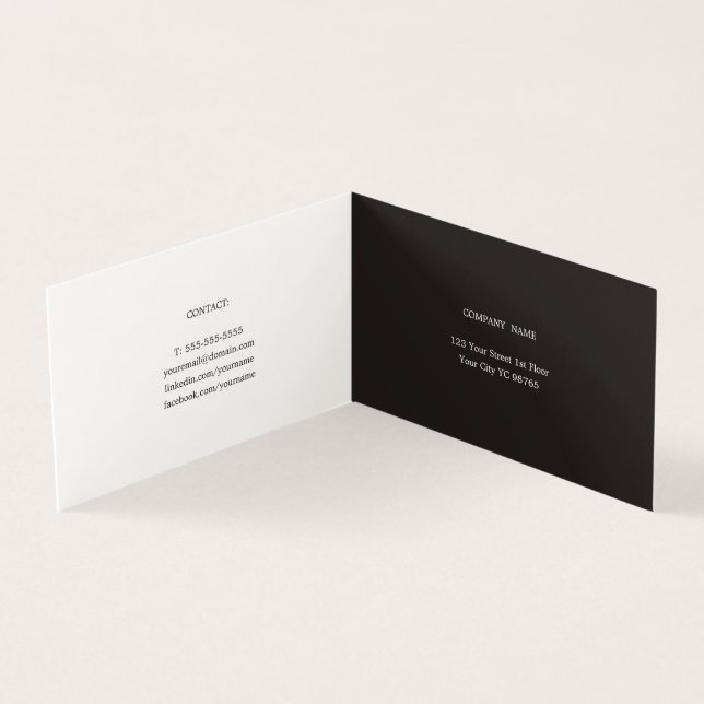 Minimalist Simple Elegant Black White Consultant Business Card (Inside)