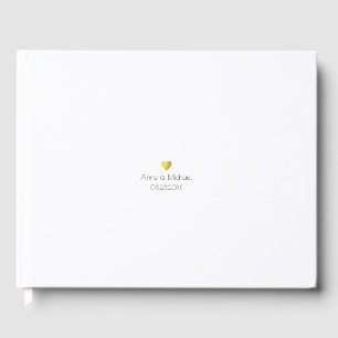 minimalist simple elegant chic white wedding guest book