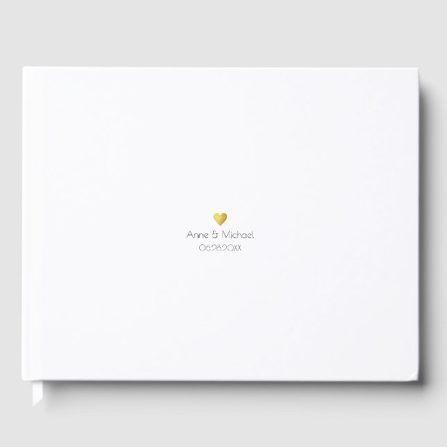 minimalist simple elegant chic white wedding guest book (Front)