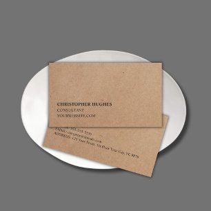 Minimalist Simple Elegant Kraft Paper Consultant Business Card