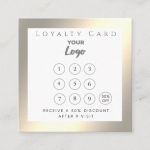 Minimalist simple elegant luxury custom logo  loyalty card