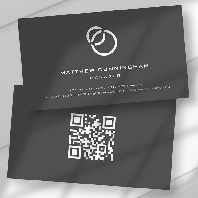 Minimalist Simple Elegant Modern Logo and QR Code Business Card (Creator Uploaded)