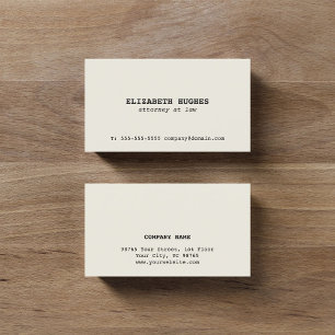 Minimalist Simple Elegant Old White Attorney Business Card