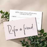 Minimalist Simple Elegant  Pale Rose White<br><div class="desc">Simple fully customisable pale rose,  white referral card for beauty related professionals.</div>