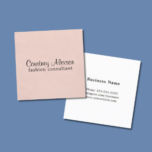 Minimalist Simple Elegant Rose Consultant Square Business Card