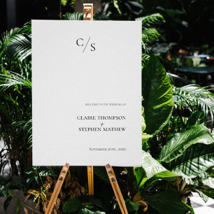 Minimalist Simple Elegant Welcome To Our Wedding Poster