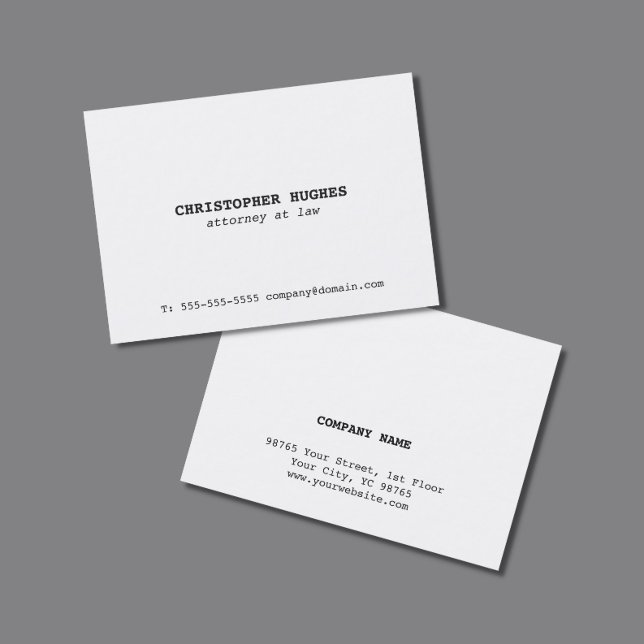 Minimalist Simple Elegant White Attorney at law Business Card (Creator Uploaded)